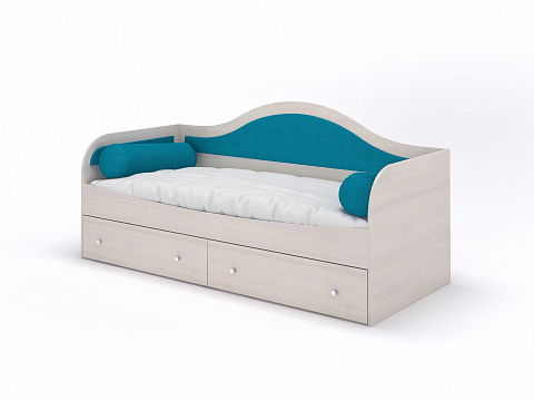 Односпальная кровать Lori - Детская кровать со встроенным основанияем, 2 выкатными ящиками и 2 подушками-валиками