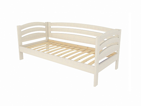 Белая кровать Веста софа-R - Детская кровать из массива с боковыми спинками.